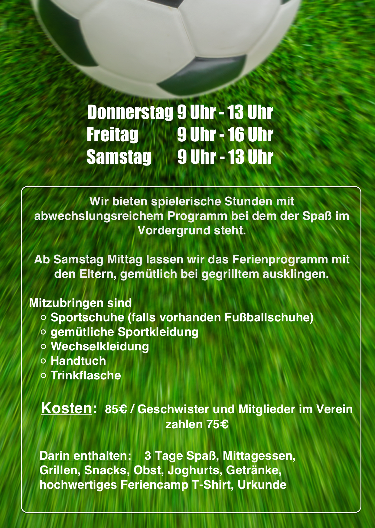 Ferienfreizeit Flyer Rück